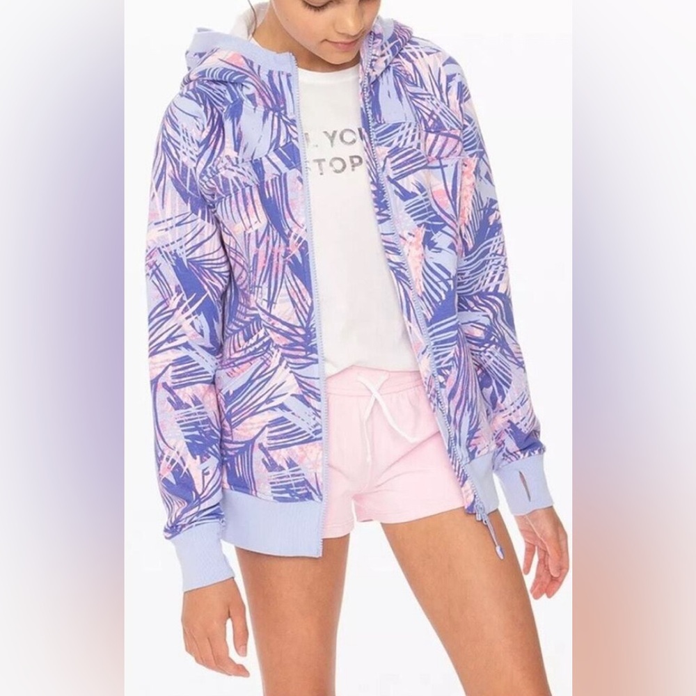 NWOT The Ivivva fleece Hoodie Girls Full Zip Activewear Jacket size 14